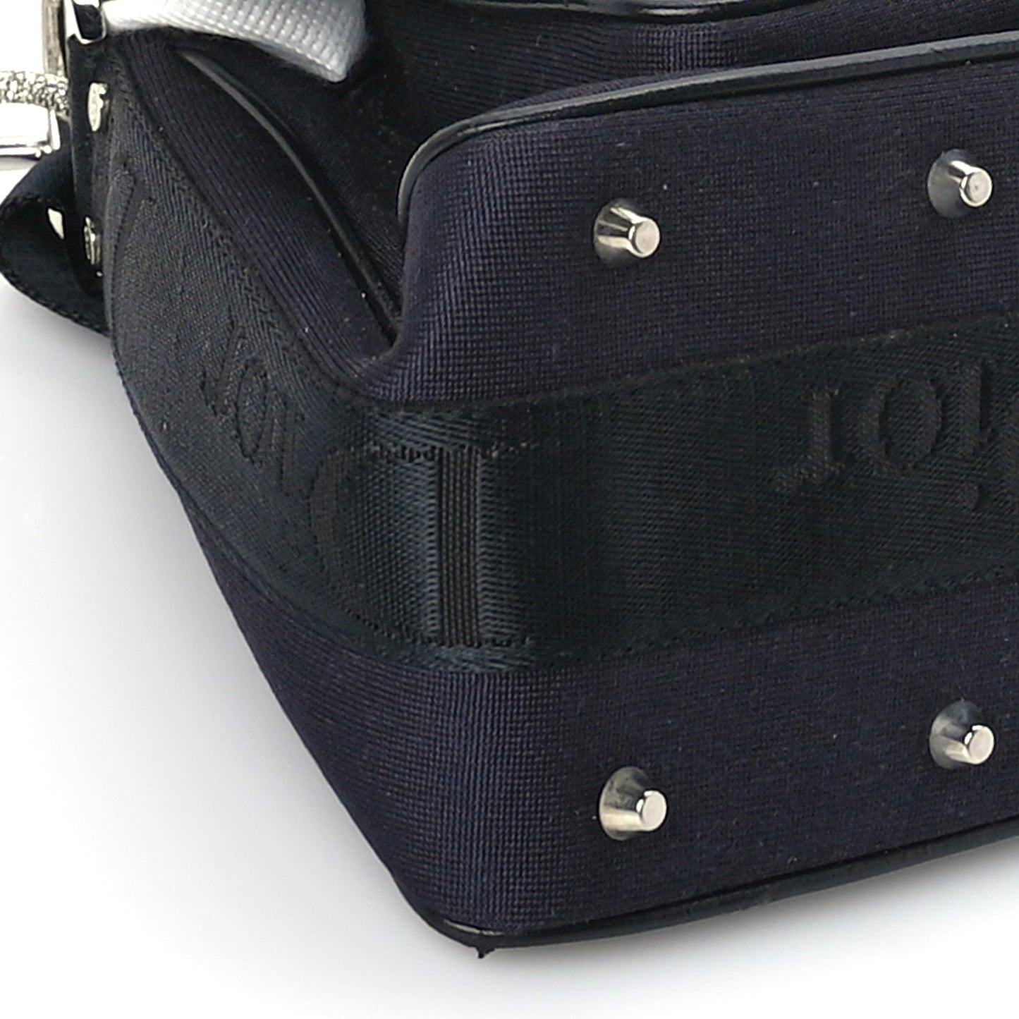 Christian Dior Silk Jersey Crystal Hardcore Bag Navy