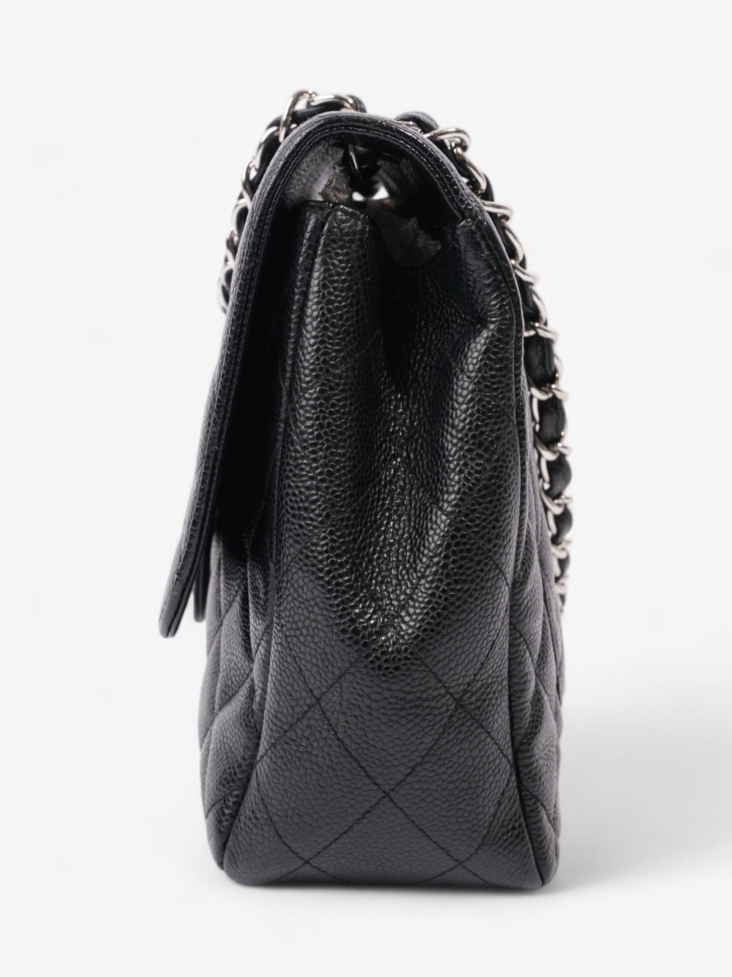 Chanel Classic Single Flap Black Caviar Leather Jumbo