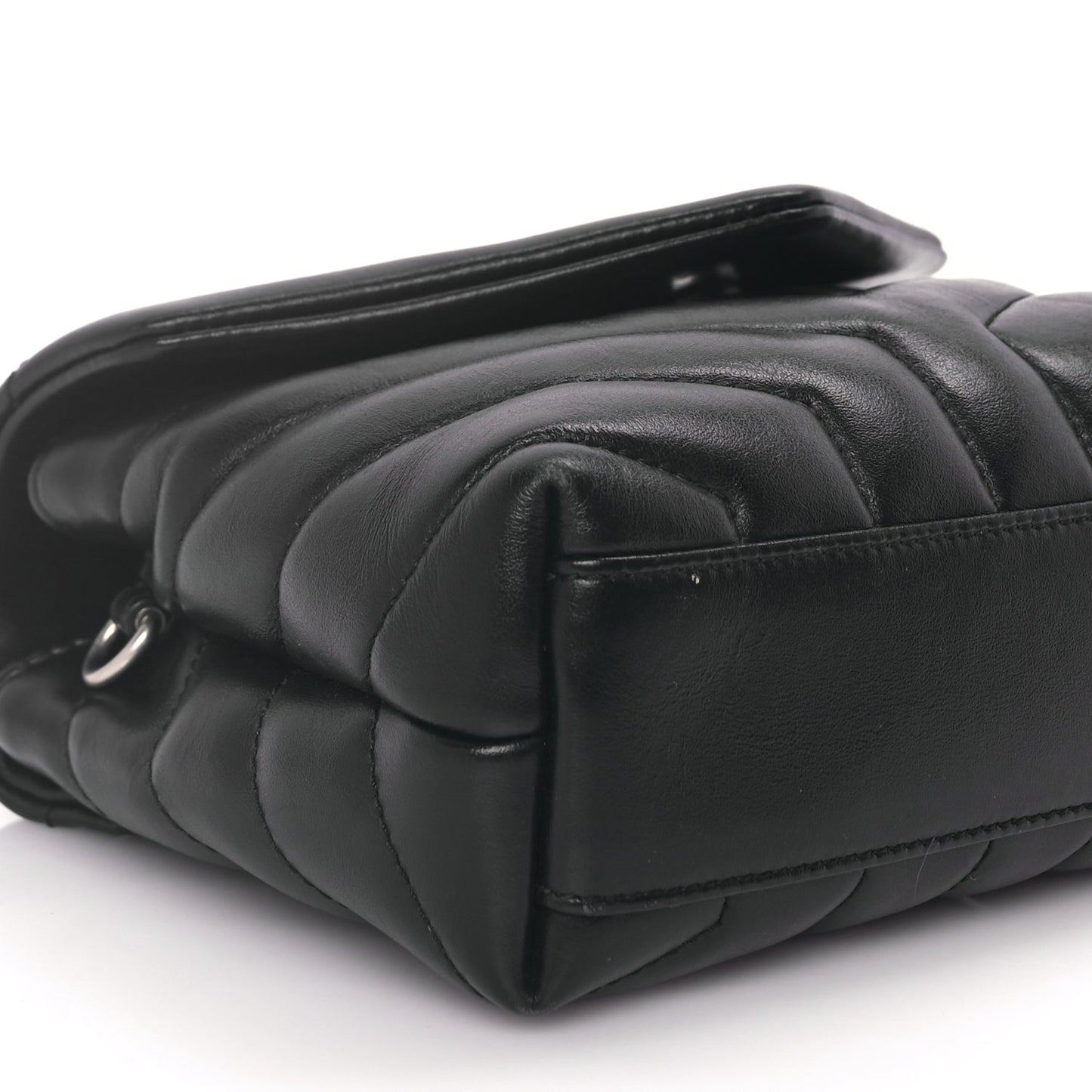 Saint Laurent Calfskin Y Quilted Monogram Toy Loulou Crossbody Bag Black