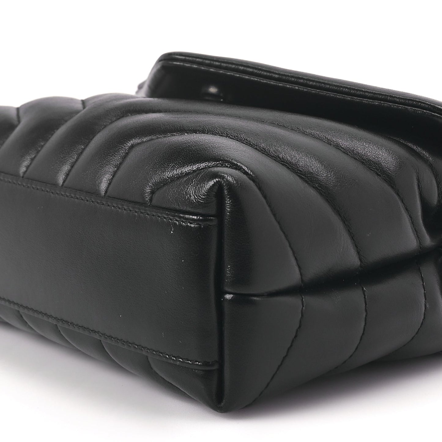 Saint Laurent Calfskin Y Quilted Monogram Toy Loulou Crossbody Bag Black