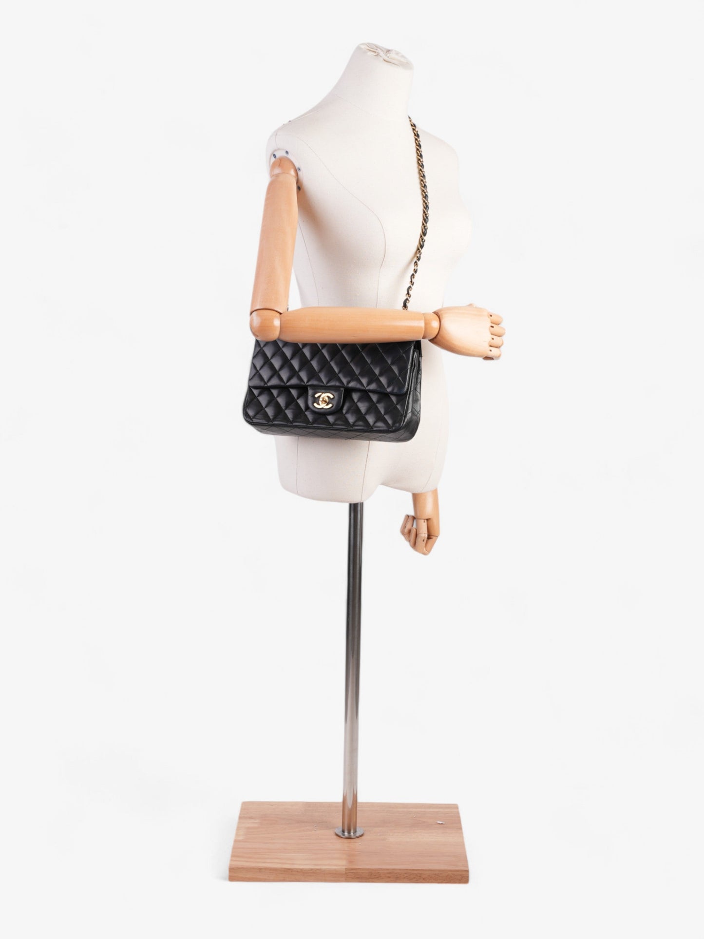 Chanel Classic Double Flap Black Lambskin Leather Medium