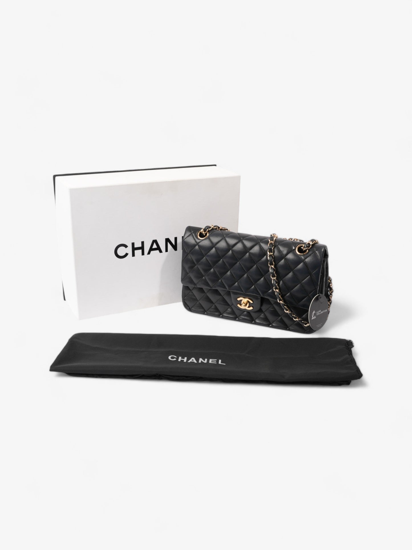 Chanel Classic Double Flap Black Lambskin Leather Medium