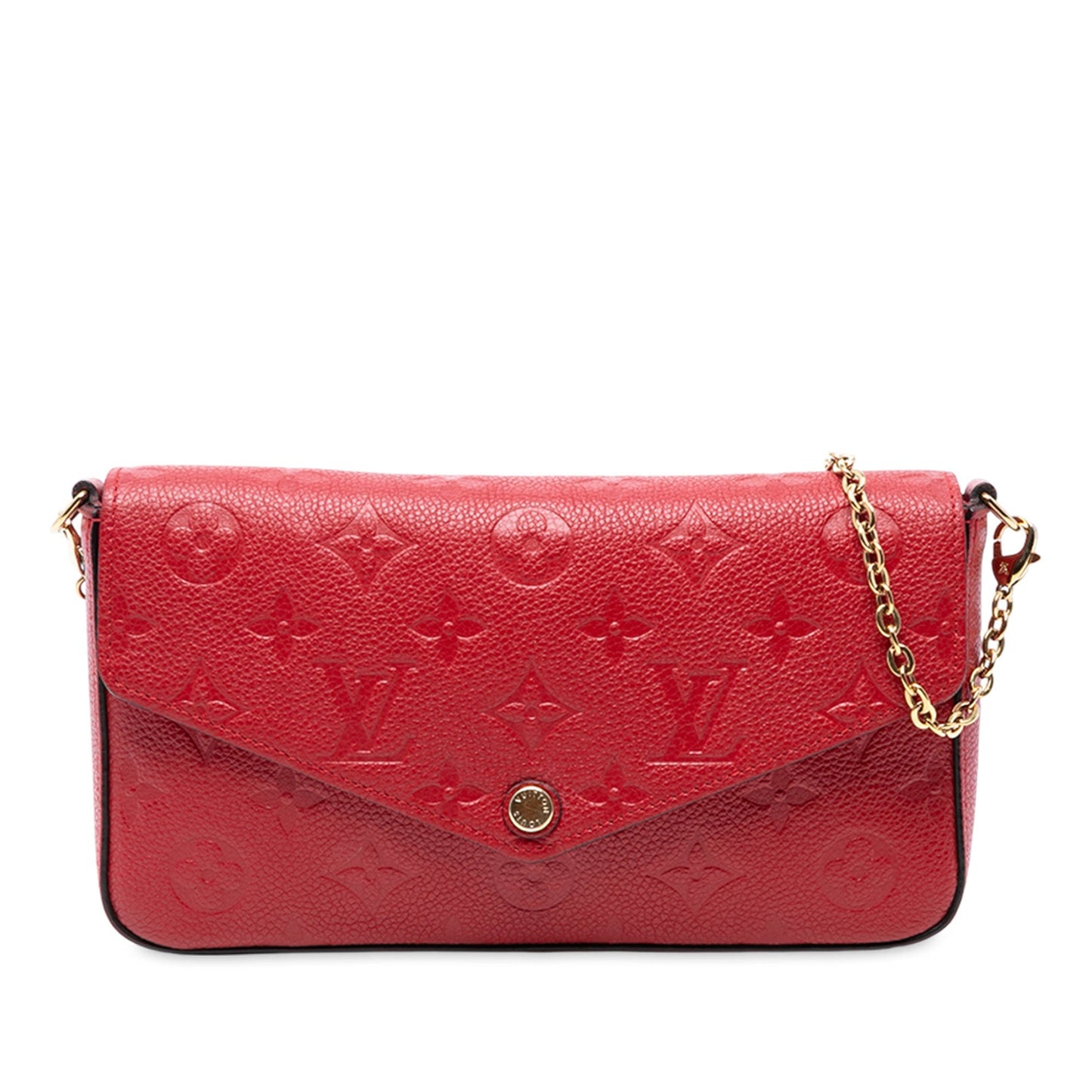 Red Louis Vuitton Monogram Empreinte Pochette Felicie Crossbody Bag