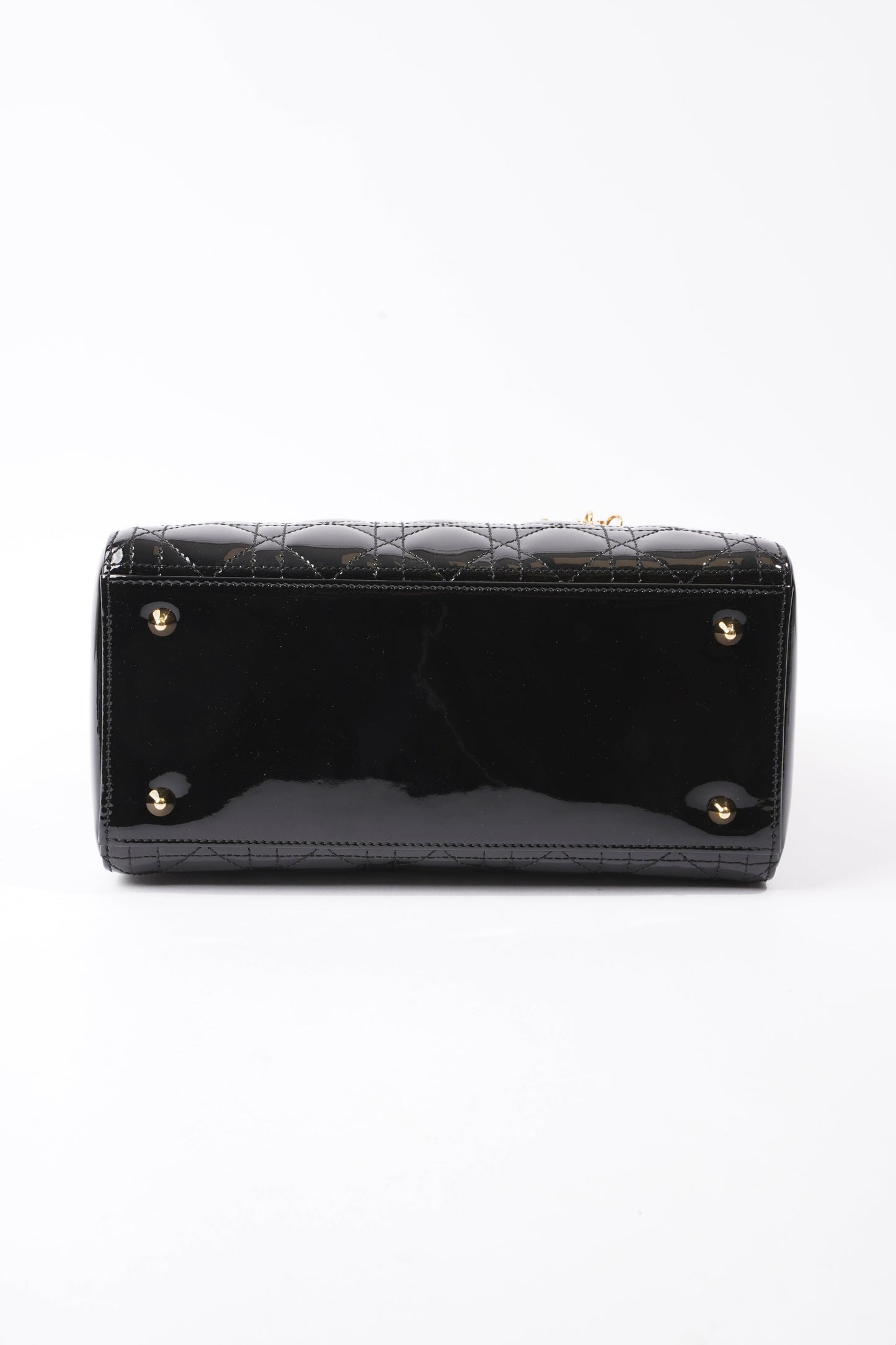 Lady Dior Black Patent Leather Medium