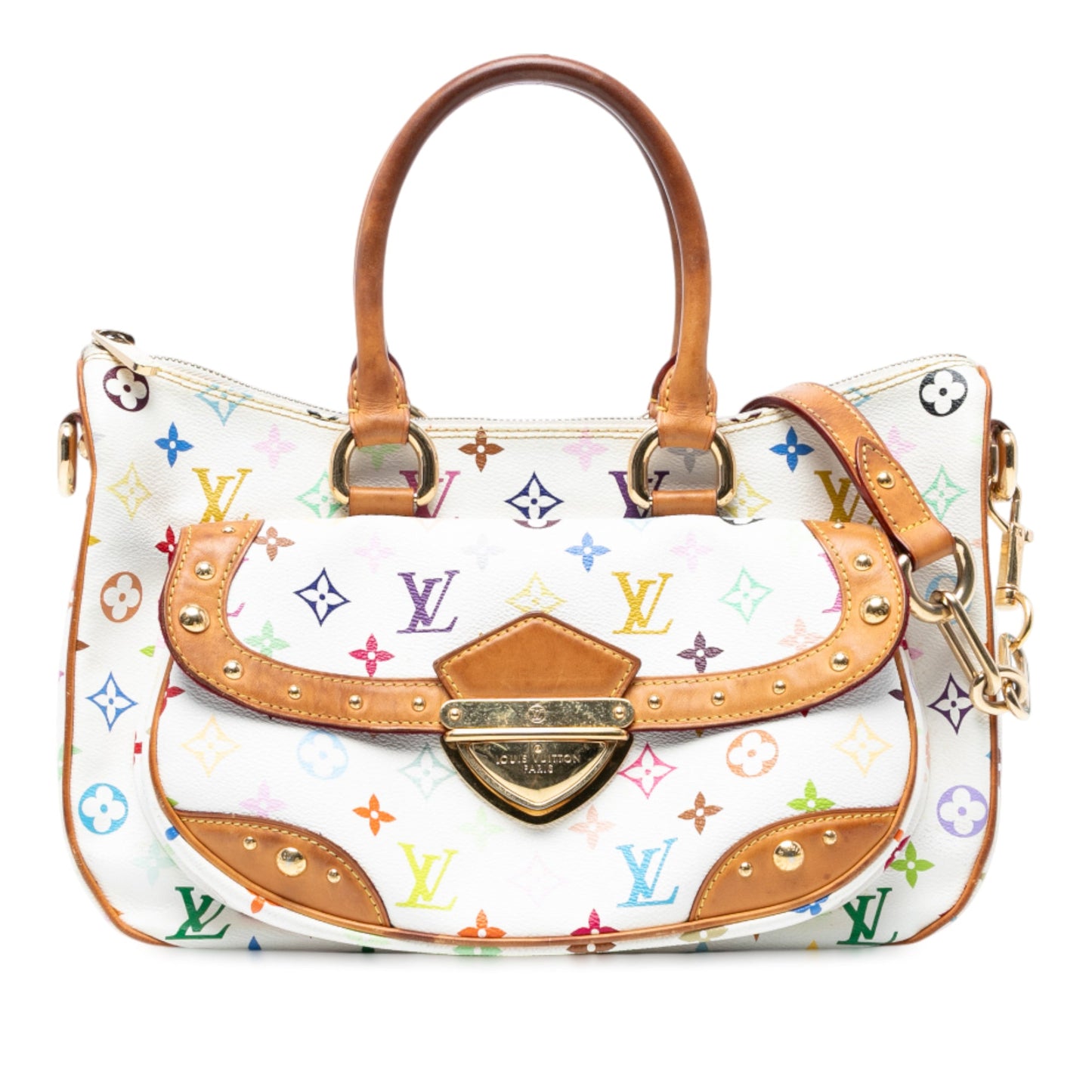 White Louis Vuitton Monogram Multicolore Rita Satchel