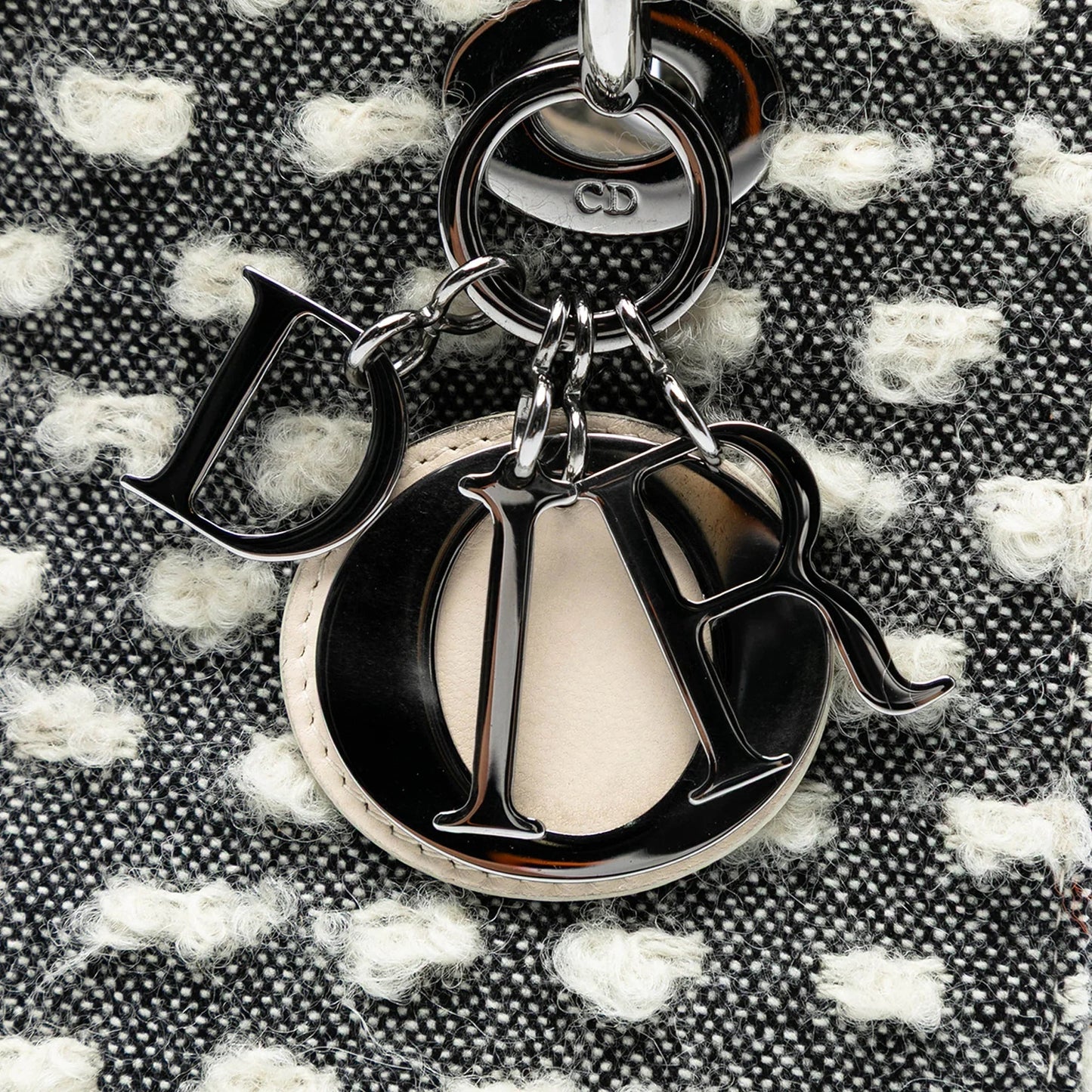 Gray Dior Medium Tweed Lady Dior Satchel