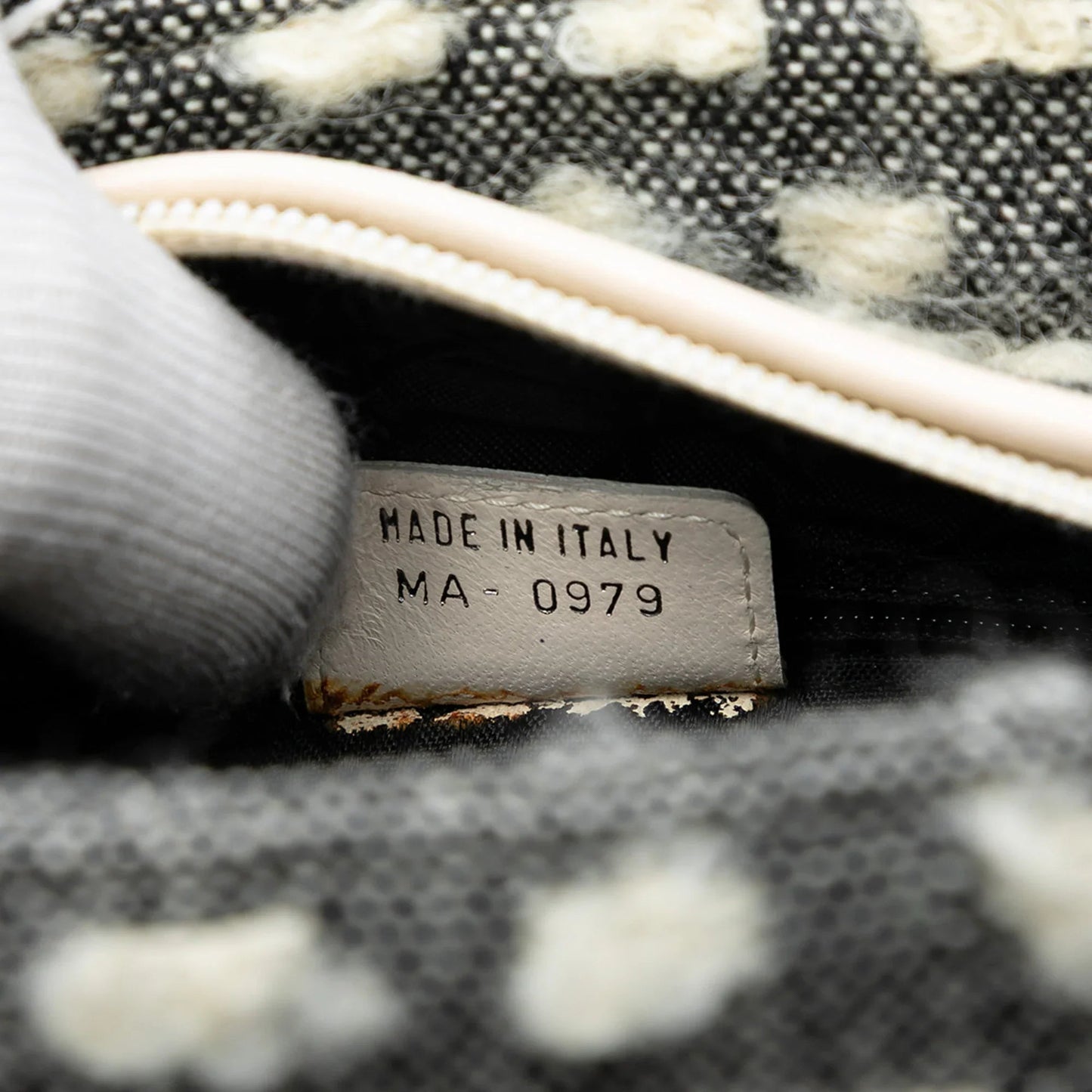 Gray Dior Medium Tweed Lady Dior Satchel