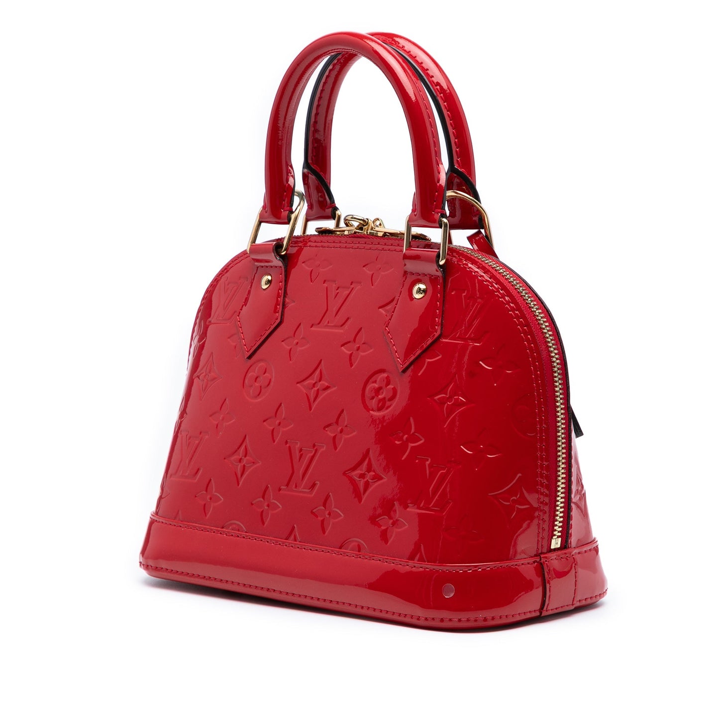 Red Louis Vuitton Monogram Vernis Alma BB Satchel