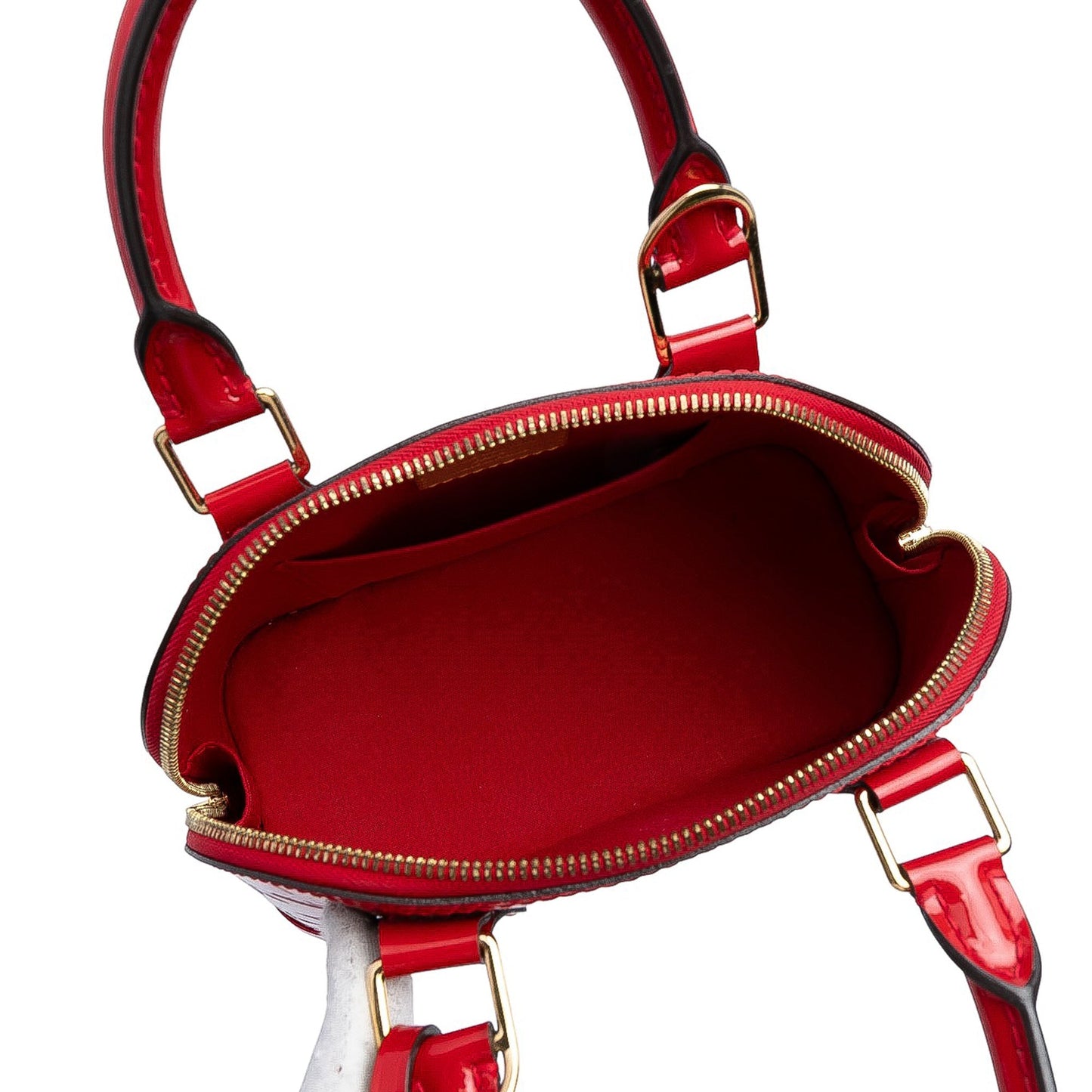 Red Louis Vuitton Monogram Vernis Alma BB Satchel
