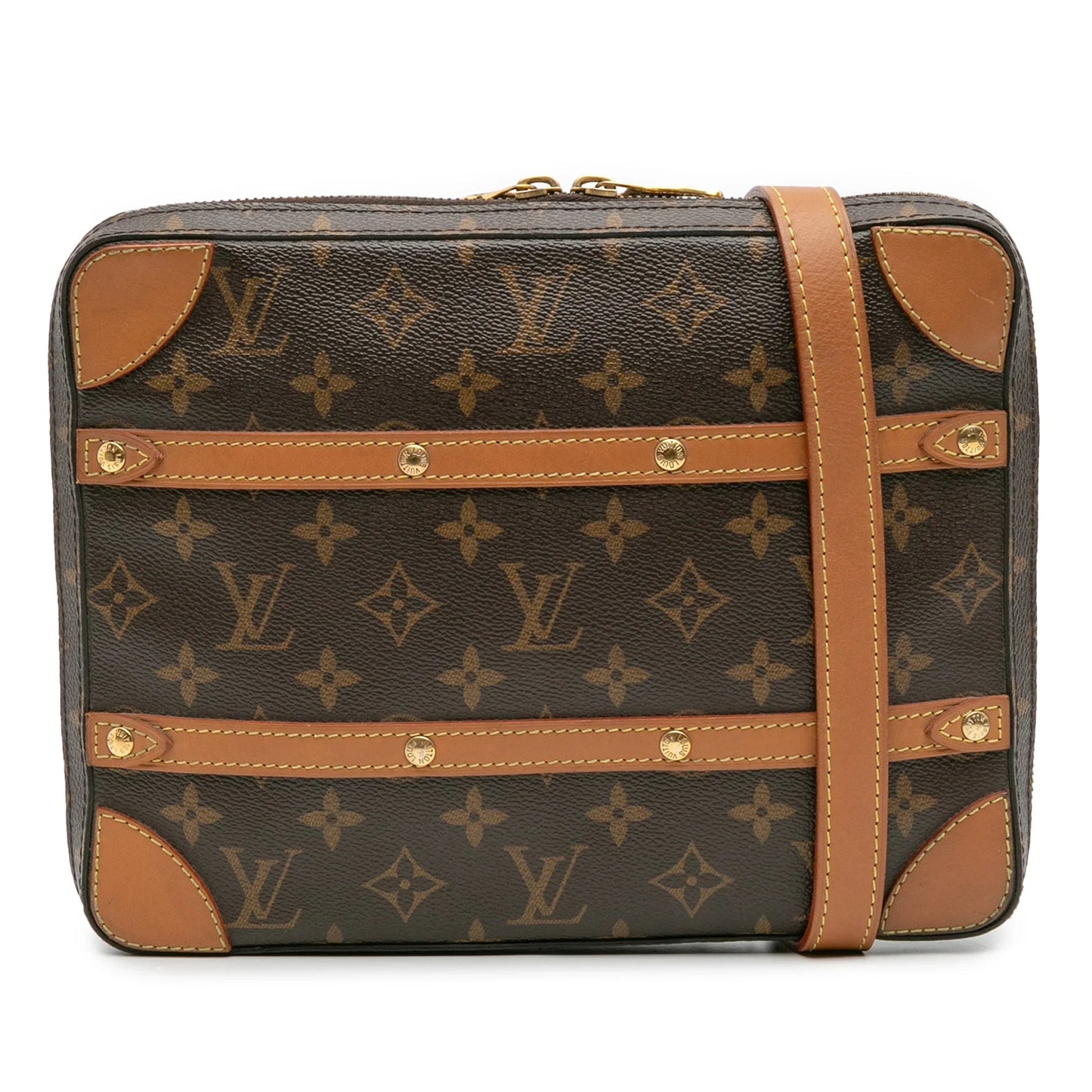 Brown Louis Vuitton Monogram Soft Trunk Messenger PM Crossbody Bag