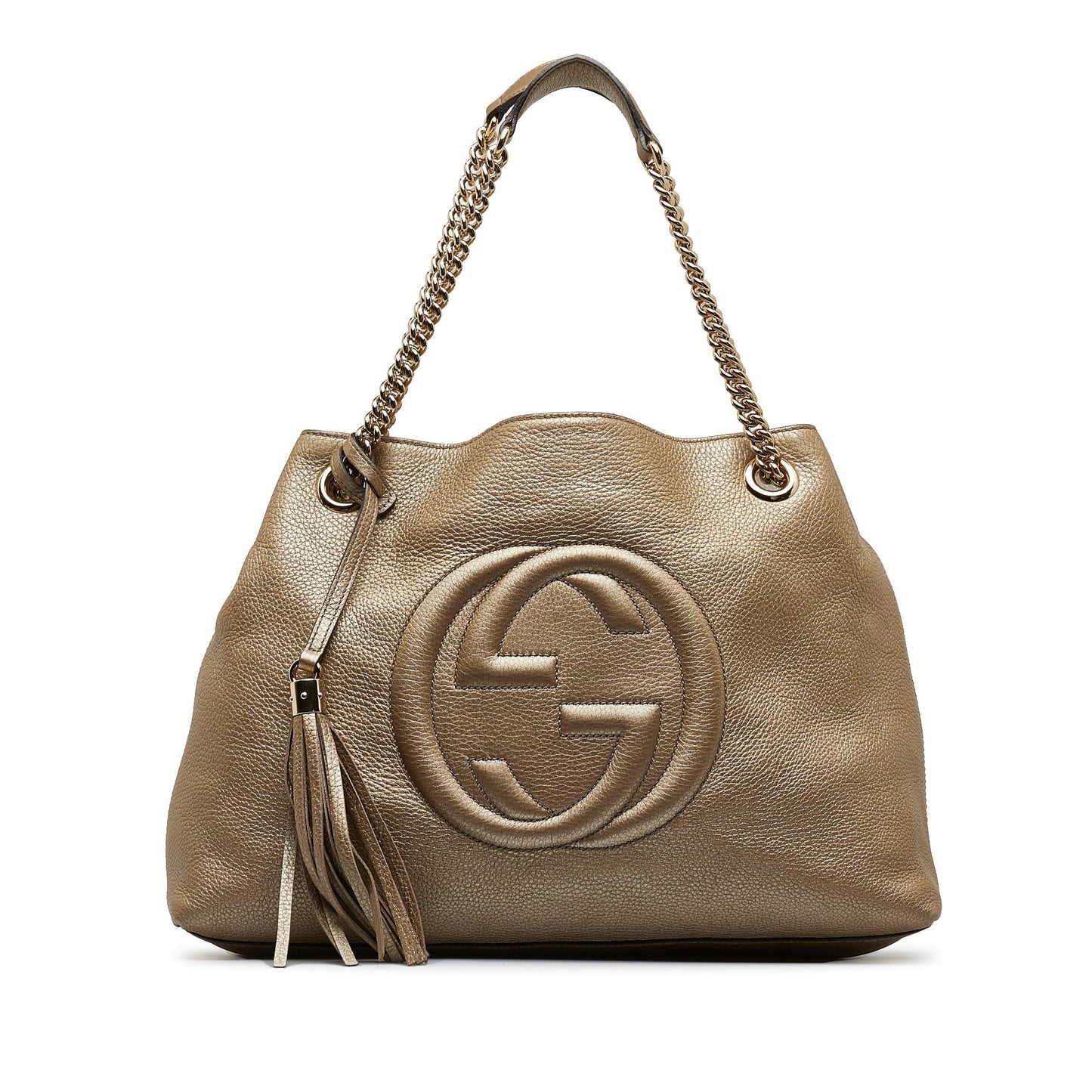Gucci Soho Gold Leather Chain Tote