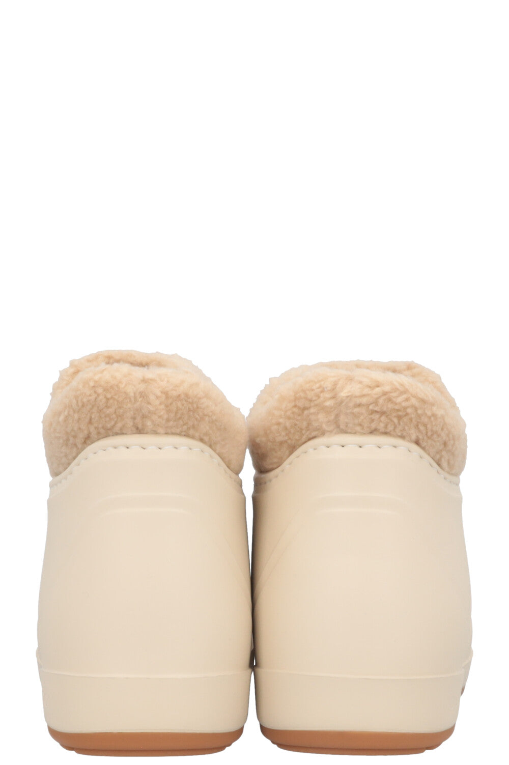 GUCCI Zumi Shearling PVC Ankle Boots Ivory