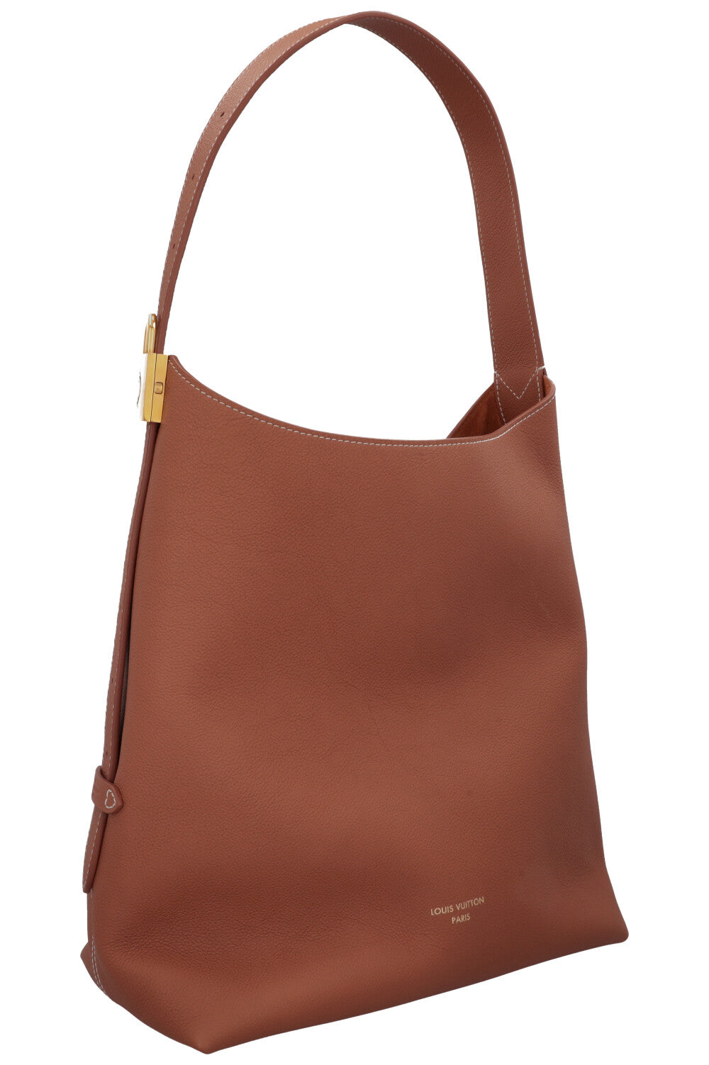 LOUIS VUITTON Low Key Hobo MM Leather Cognac