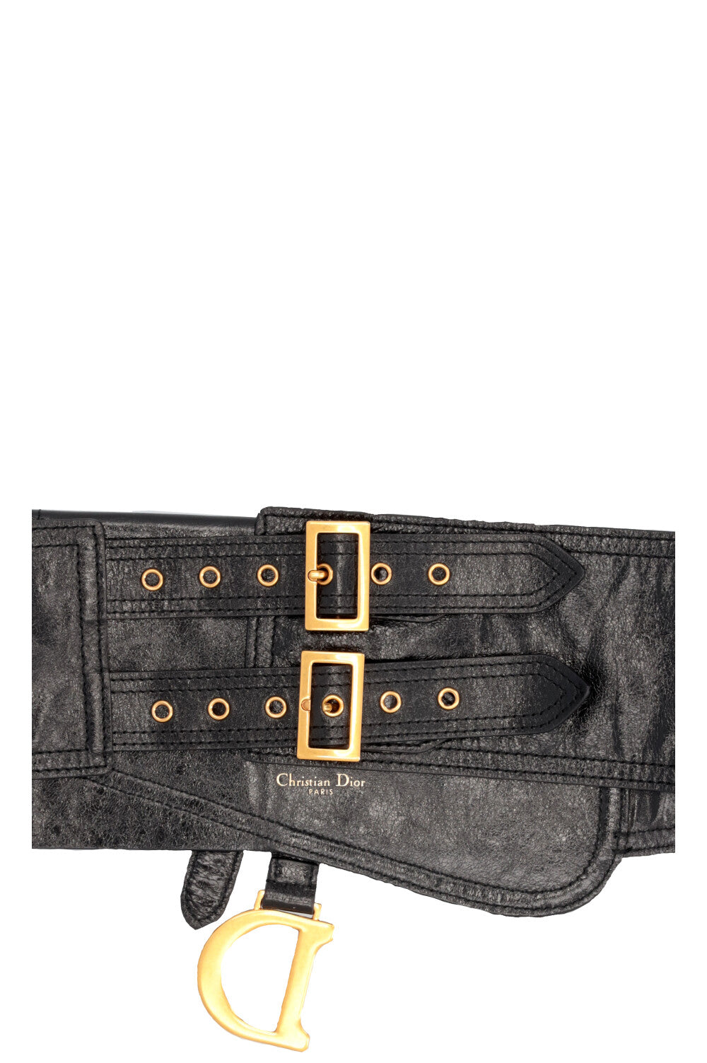 CHRISTIAN DIOR Saddle Waist Belt Bag Black