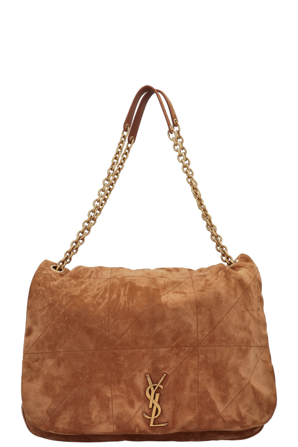 SAINT LAURENT Large Jamie Bag Suede Cognac