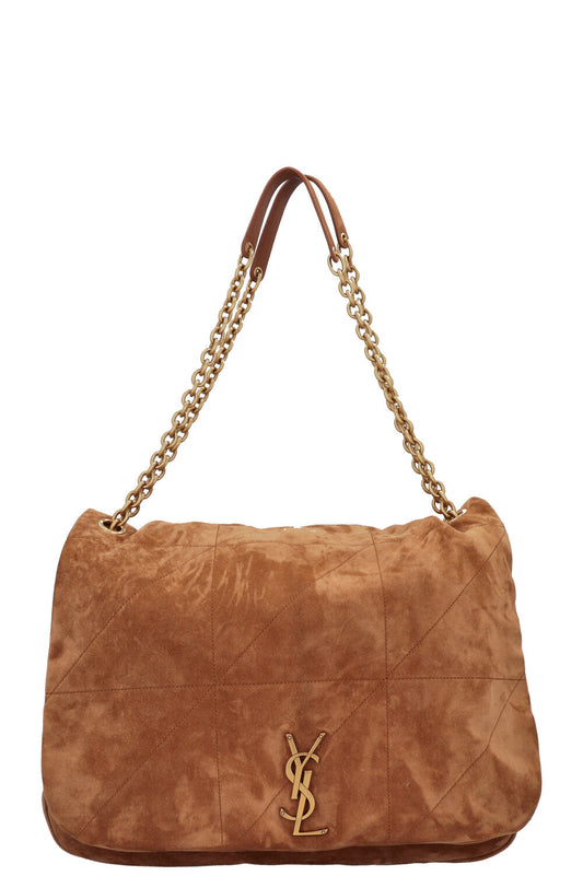 SAINT LAURENT Large Jamie Bag Suede Cognac