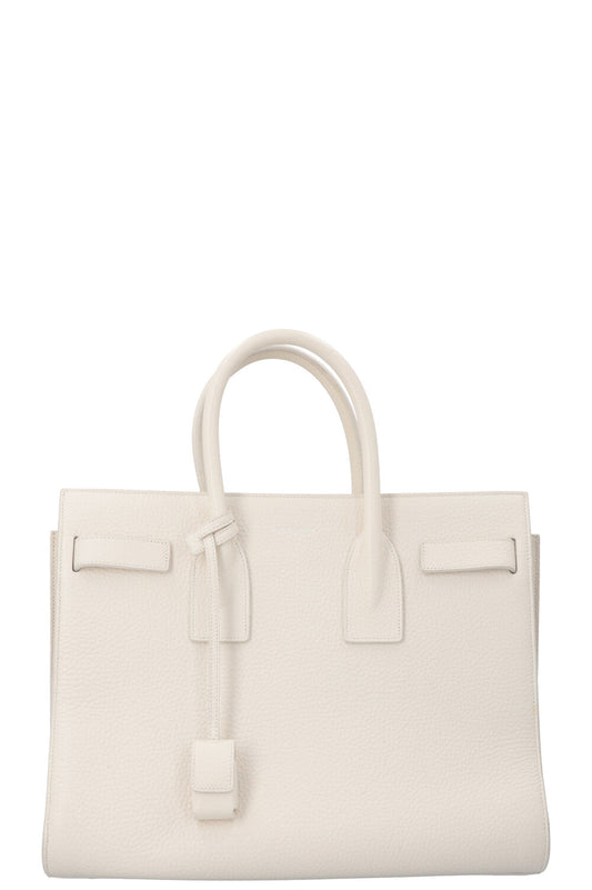 SAINT LAURENT Small Sac De Jour Bag Leather White