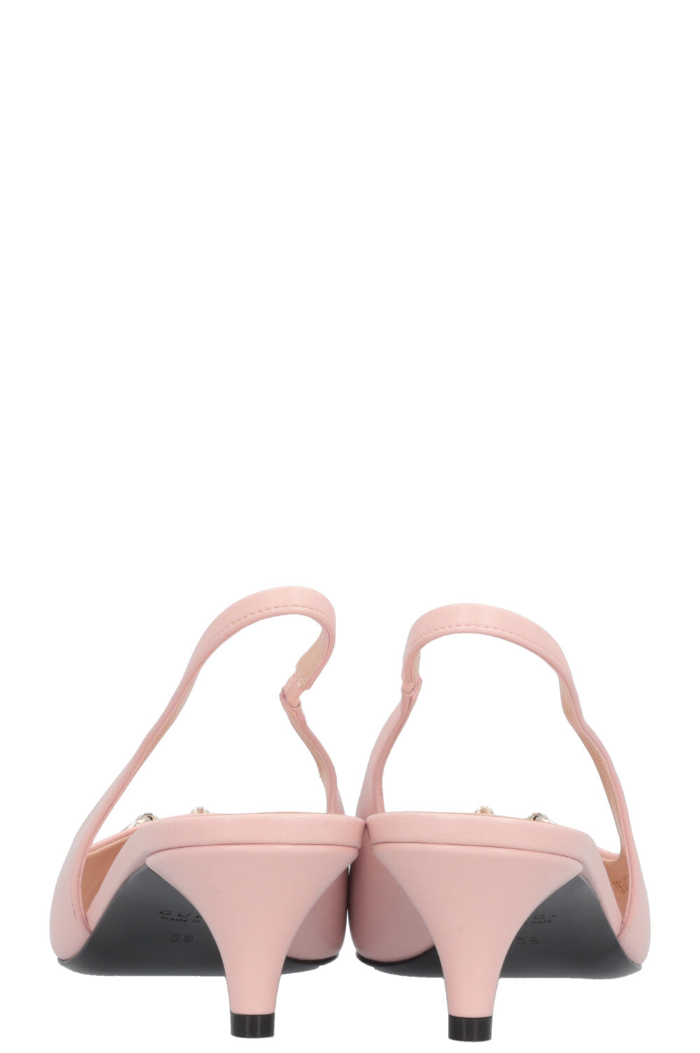 GUCCI Erin Kitten Slingback Heels Blush