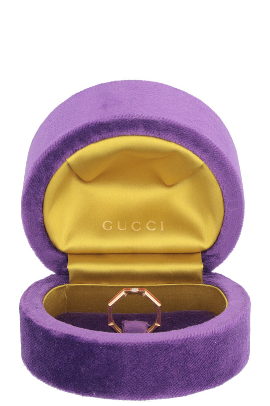 GUCCI Link To Love Ring Diamond 18k Yellow Gold Pink