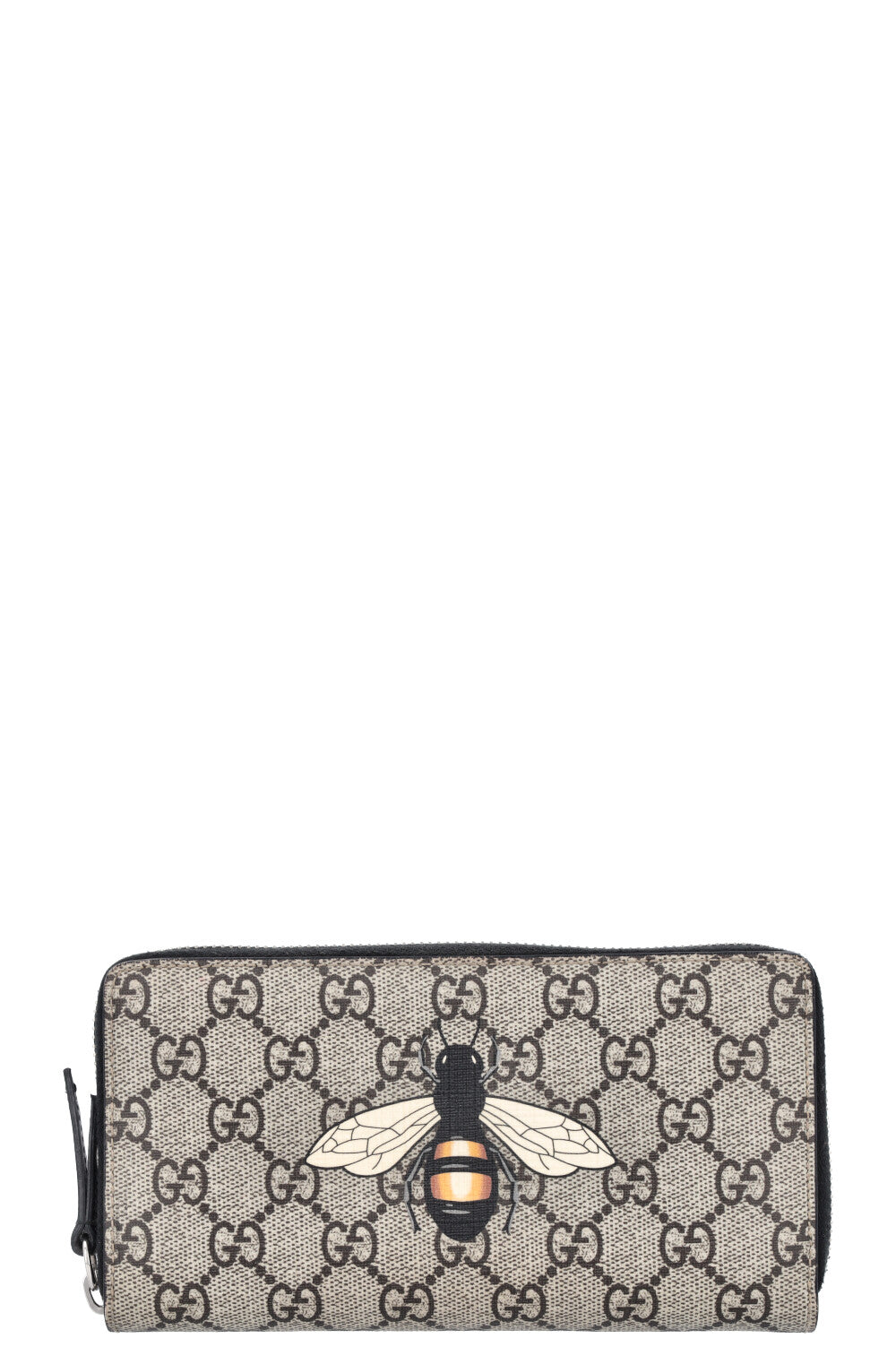 GUCCI Zip Around Wallet Bee GG Supreme