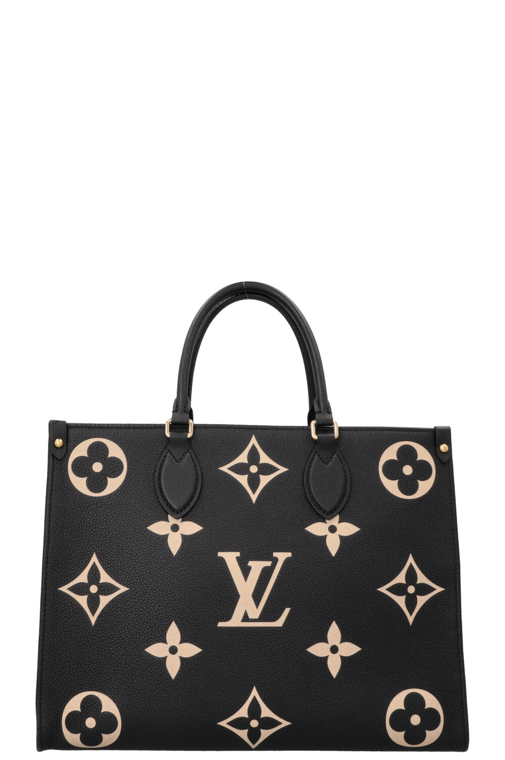LOUIS VUITTON OnTheGo MM Tote Bag Empreinte Black Beige