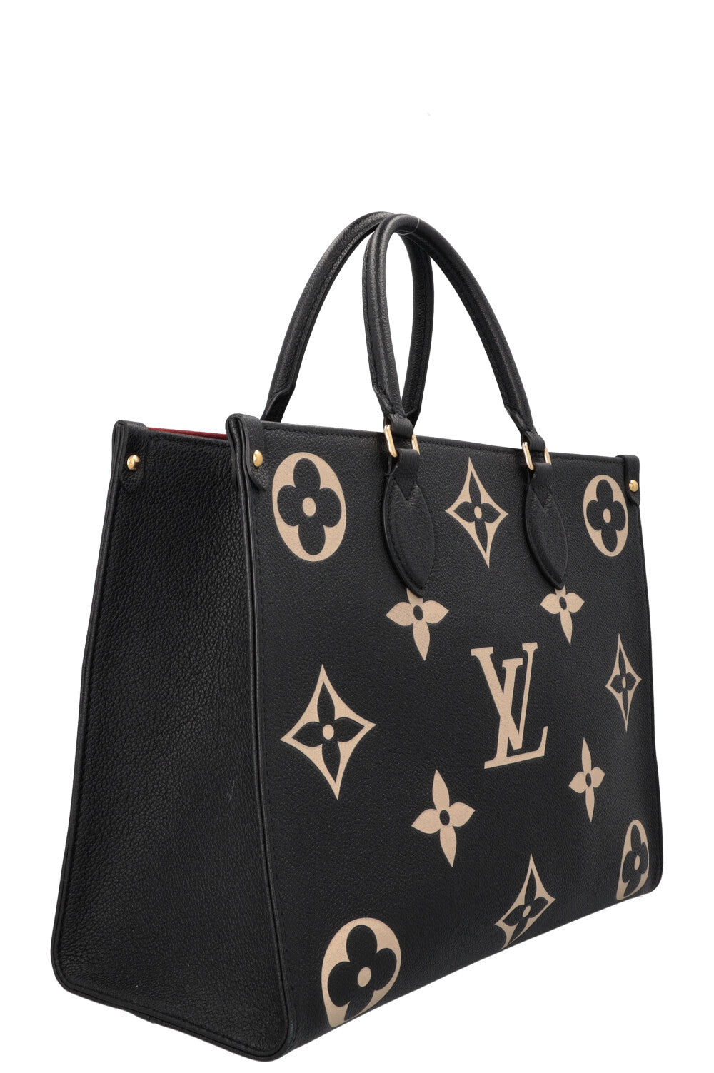 LOUIS VUITTON OnTheGo MM Tote Bag Empreinte Black Beige