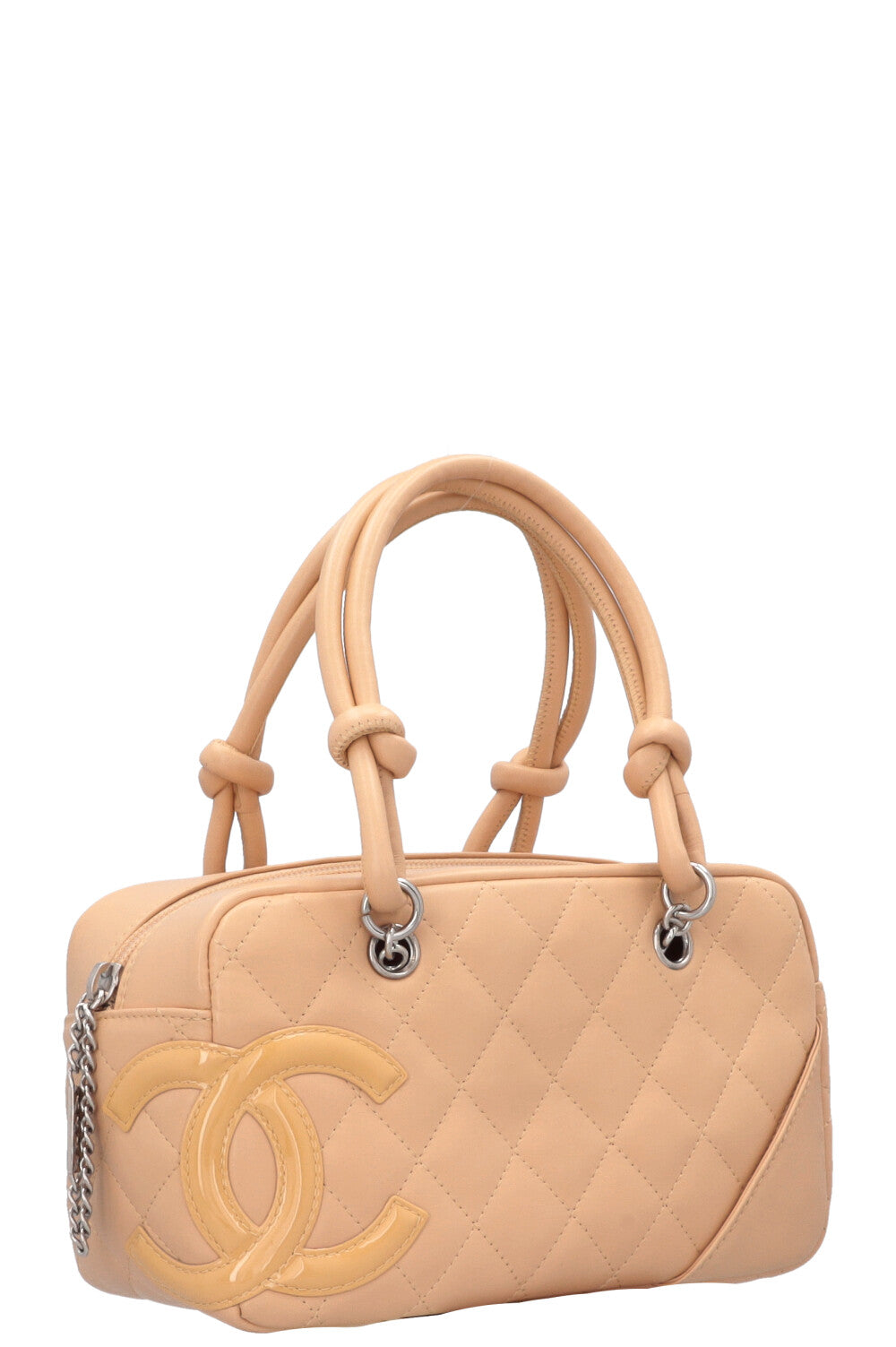 CHANEL Cambon CC Bowling Bag Small Beige