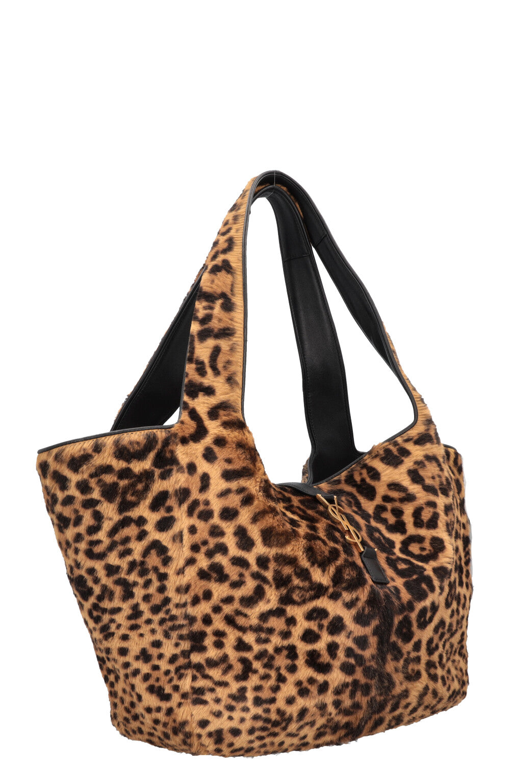 SAINT LAURENT Le 5 A 7 Bea Leopard Calf Hair Tote