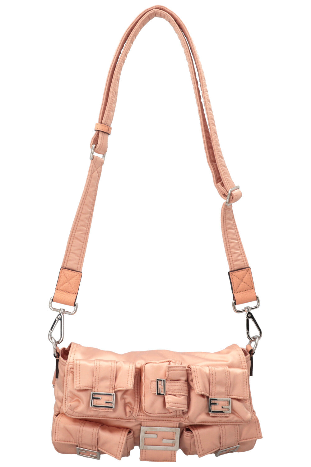 FENDI Multipocket Baguette Nylon Baby Pink