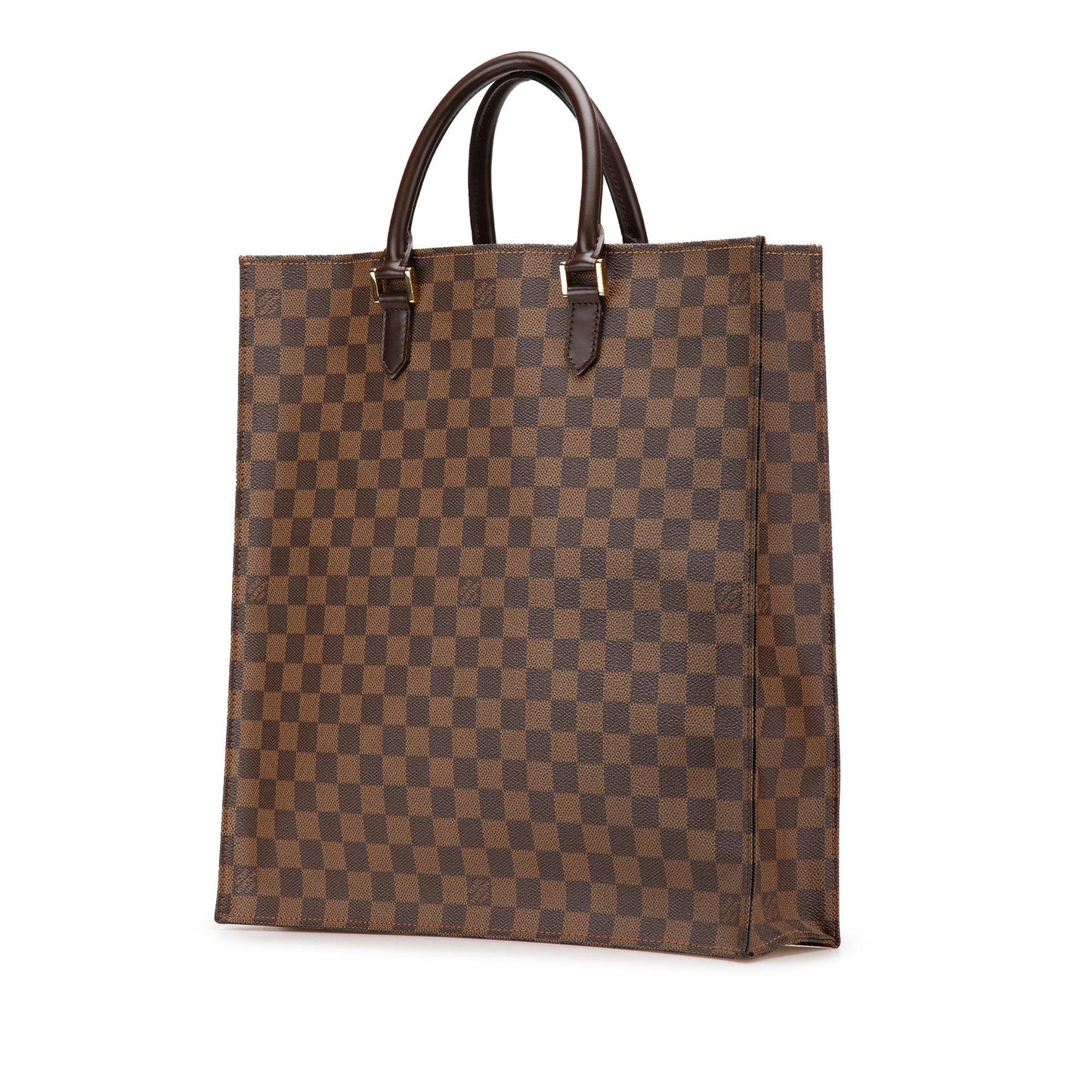 Brown Louis Vuitton Damier Ebene Sac Plat Tote Bag