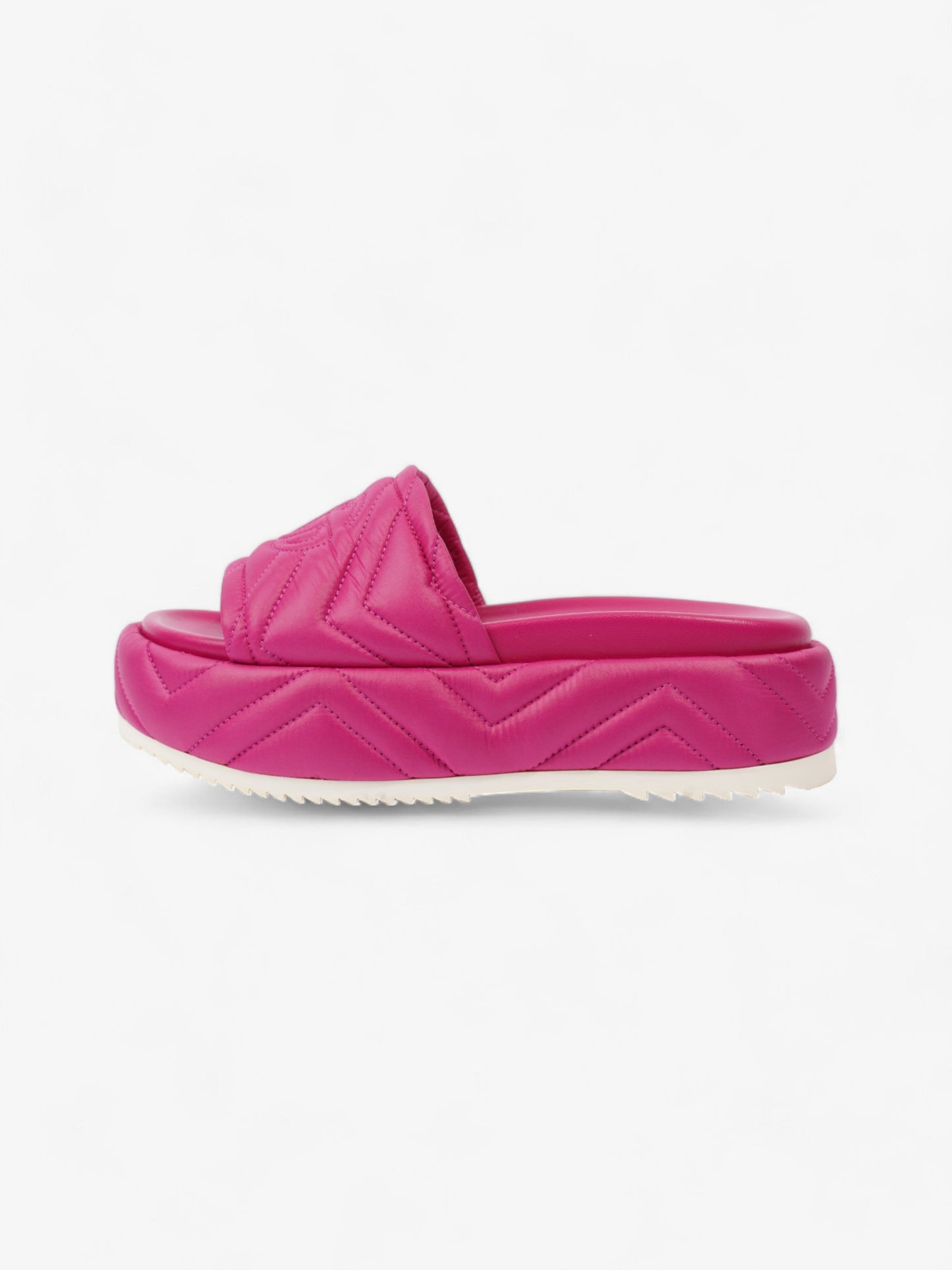 Gucci Angelina Platform Slides Pink Nylon EU 37 UK 4