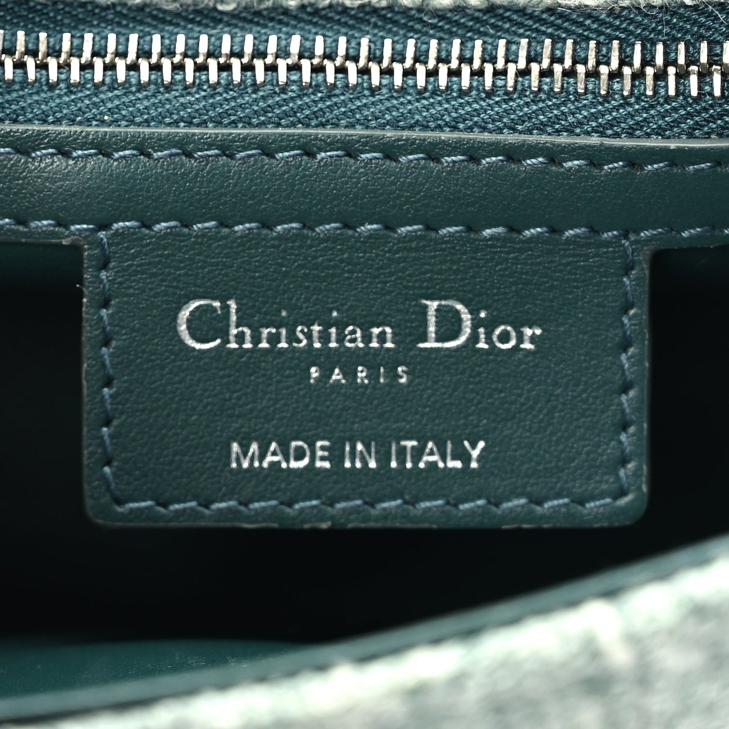 Christian Dior Tweed Macrocannage Small Caro Bag  Light Green