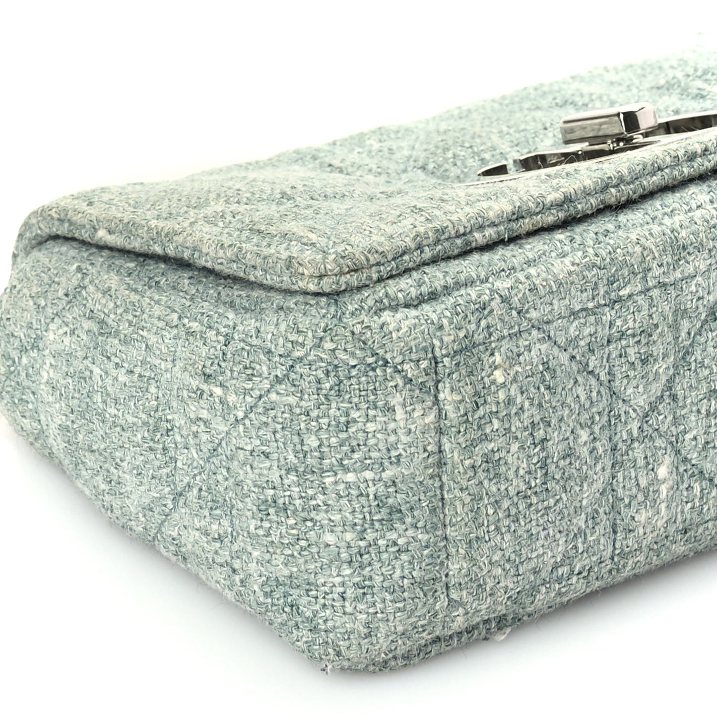 Christian Dior Tweed Macrocannage Small Caro Bag  Light Green