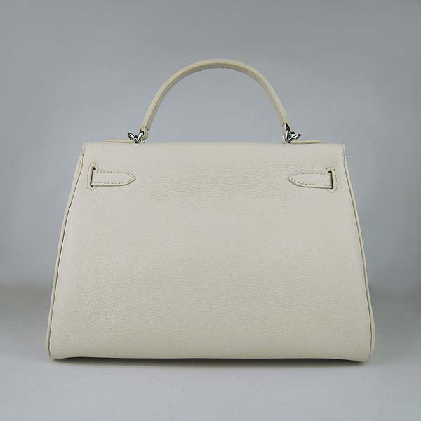 Luxury Hermes Kelly 32cm Togo Leather Handbag 6108 Beige Silver