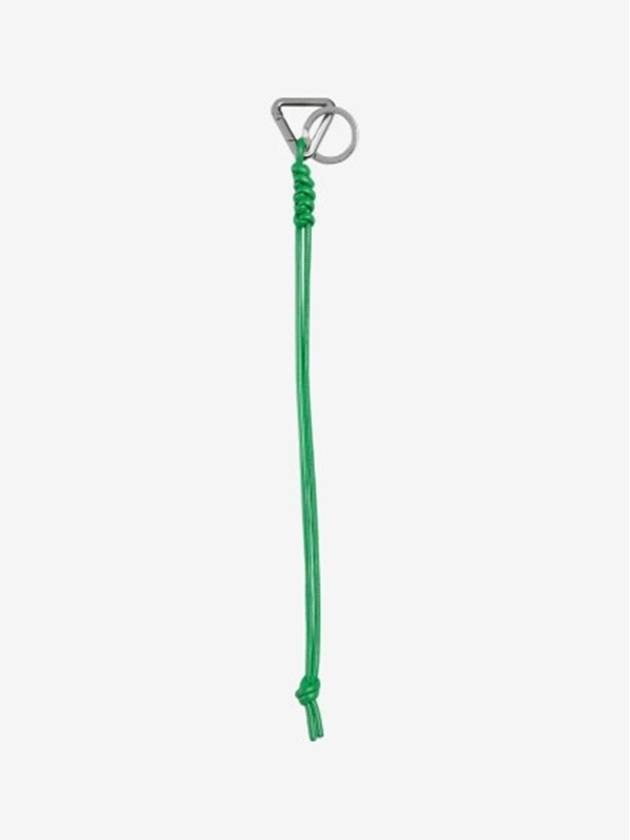 Luxury Bottega Veneta Leather Strap Silver Key Holder Green