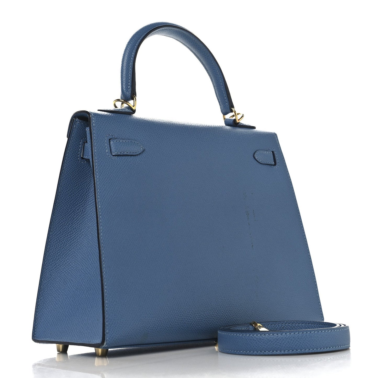 Hermes Epsom Kelly Sellier 25 Bleu Azur