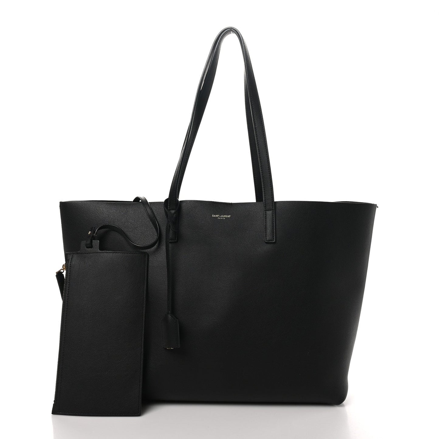 Saint Laurent Calfskin Large Shopping Tote Black