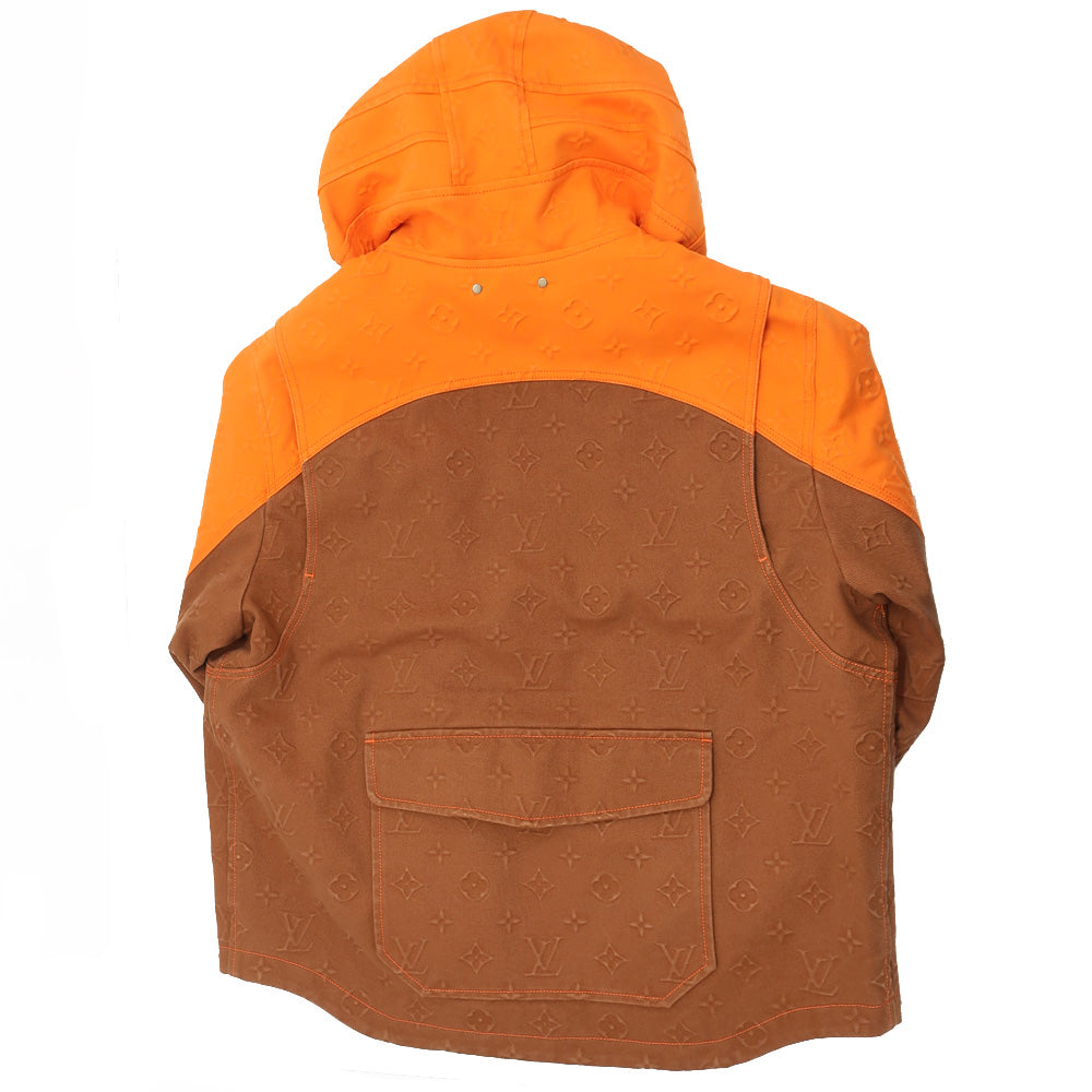 Louis Vuitton Monogram s Denim Jacket Orange Brown Size 54 Apparel Dress Mens Fashion