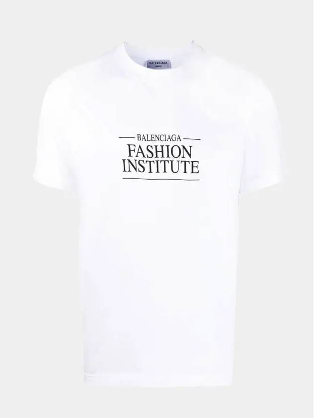 Luxury Balenciaga Trending 2026 Fashion Institute Medium Fit Short Sleeve T-Shirt White