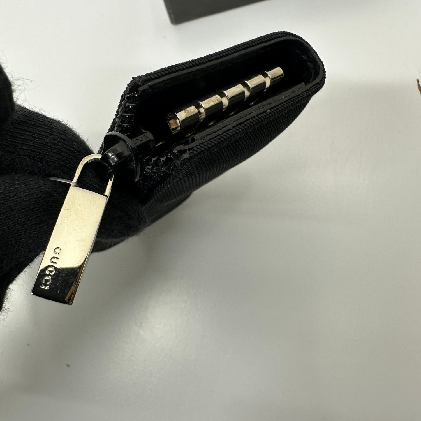 GUCCI Nylon Key Case with Leather Interior gu6604gg