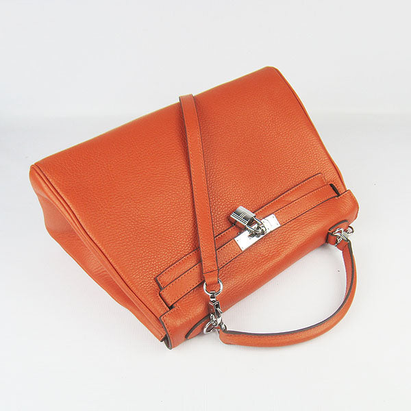Luxury Hermes Kelly 32cm Togo Leather 6108 Orange Silver