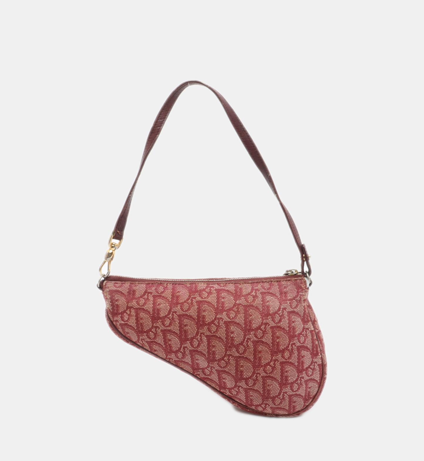 Dior Trotter Mini Saddle bag Burgundy Red Oblique