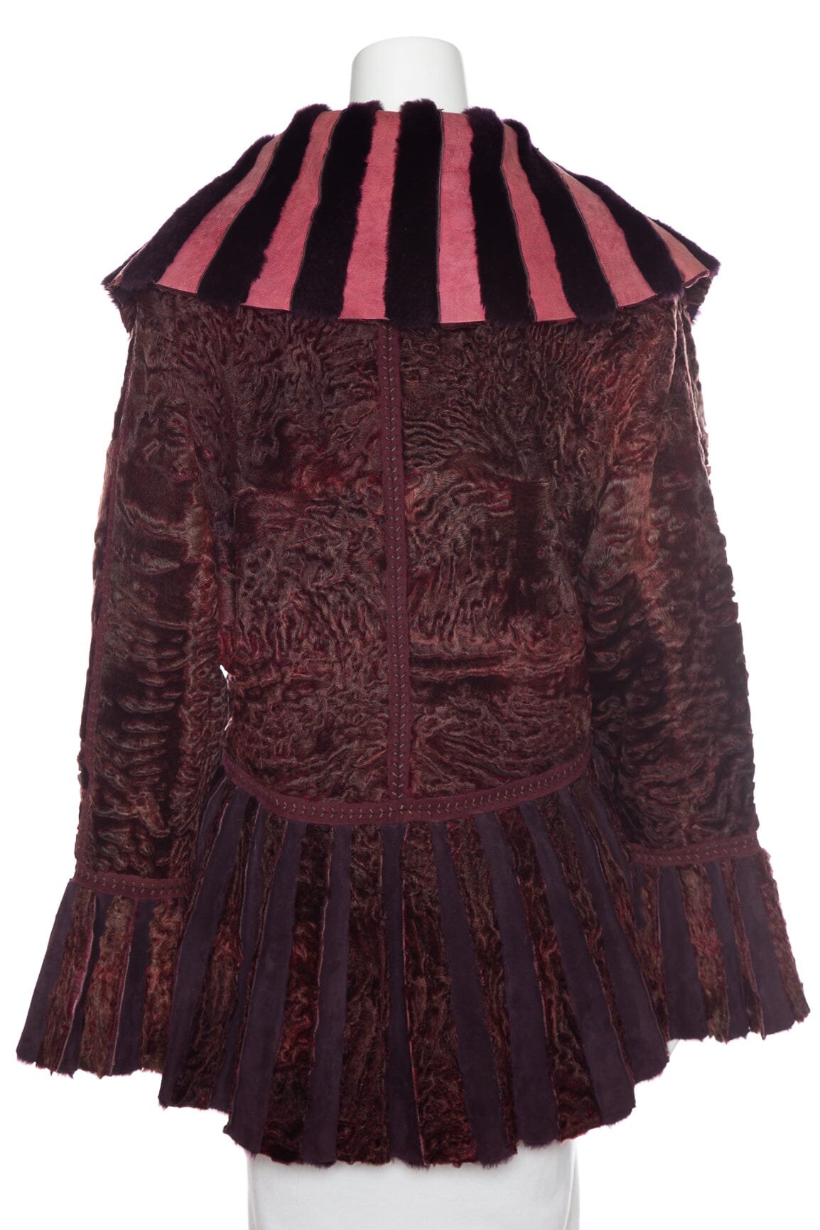 Fendi  2005 Fall/Winter Fur and Silk Belted Jacket SZ N/A