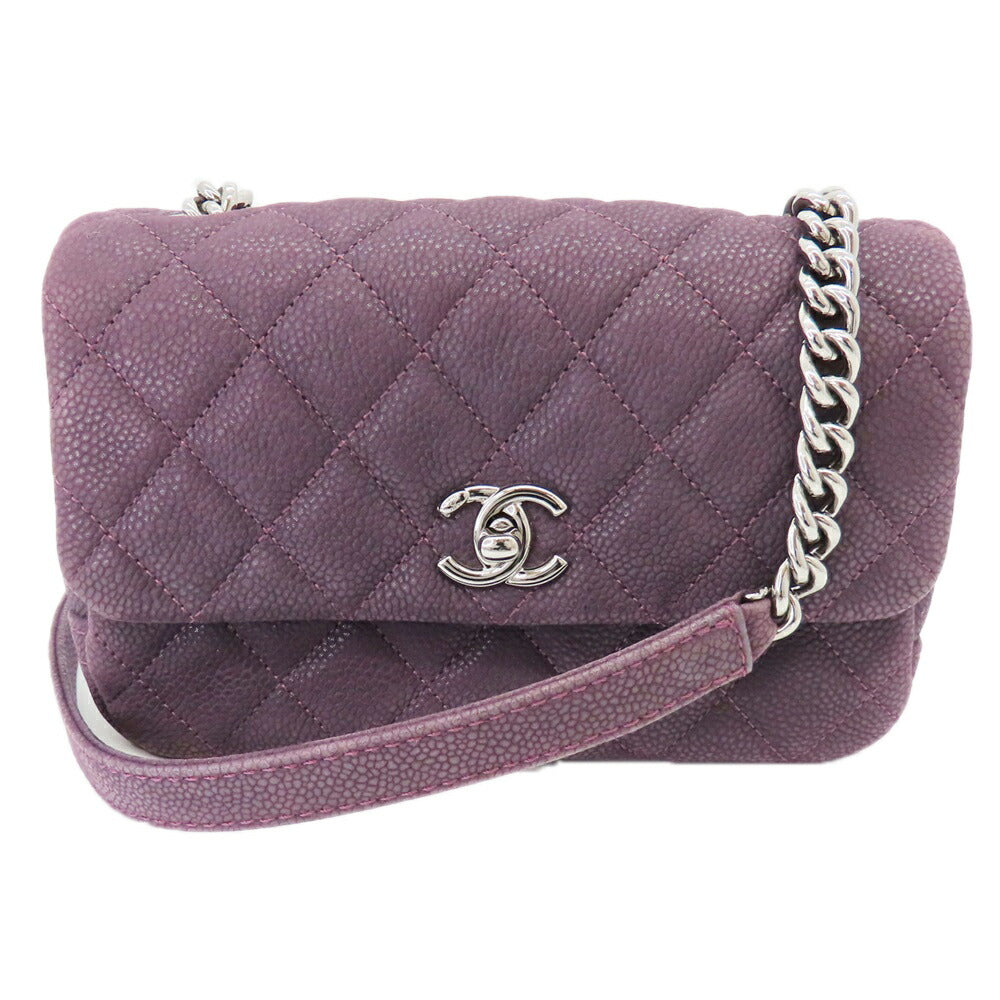 Chanel Caviar Skin Mini Matelassé Chain Shoulder Bag Classic Flap