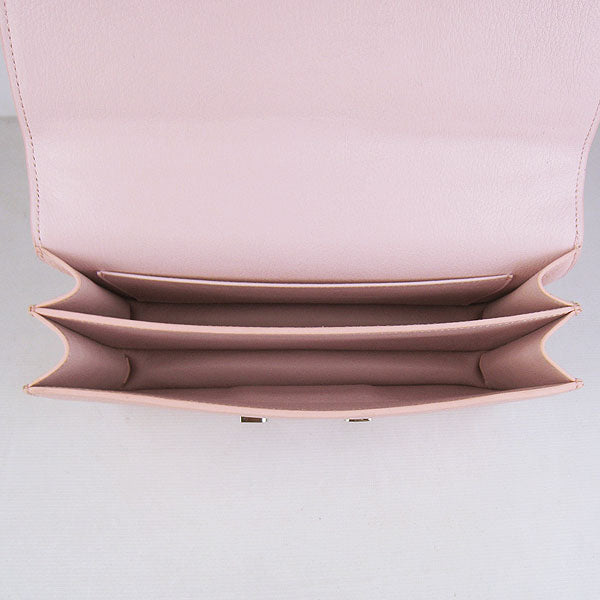 Luxury Hermes Calf Leather Message Bag H020 Pink Silver