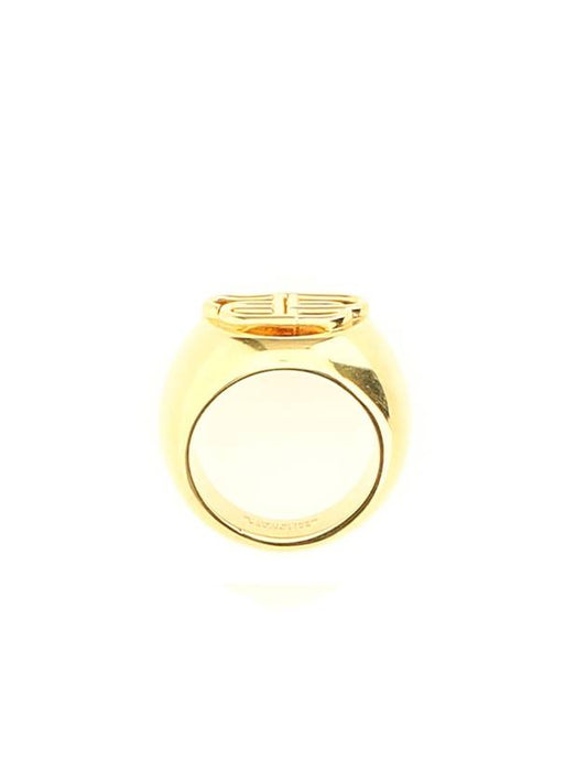 Luxury Balenciaga Trending 2026 BB Signet Ring Gold