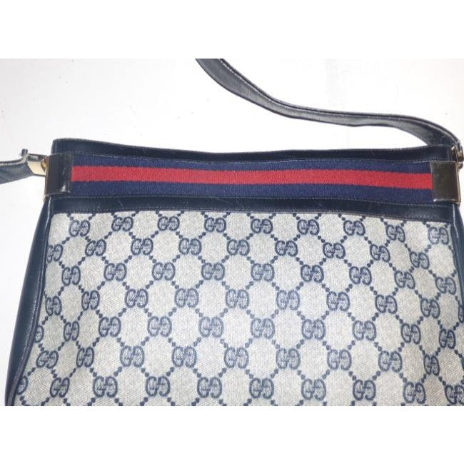 Gucci Vintage Pursesdesigner Purses Shades Of Blue With Large G Logo Coated Canvas And Leather Shoul