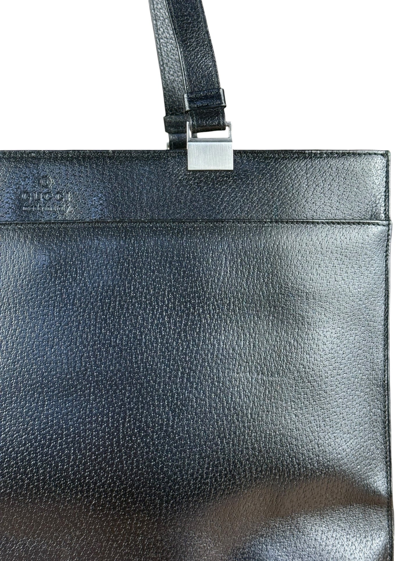 Gucci   Black Leather Shoulder Tote