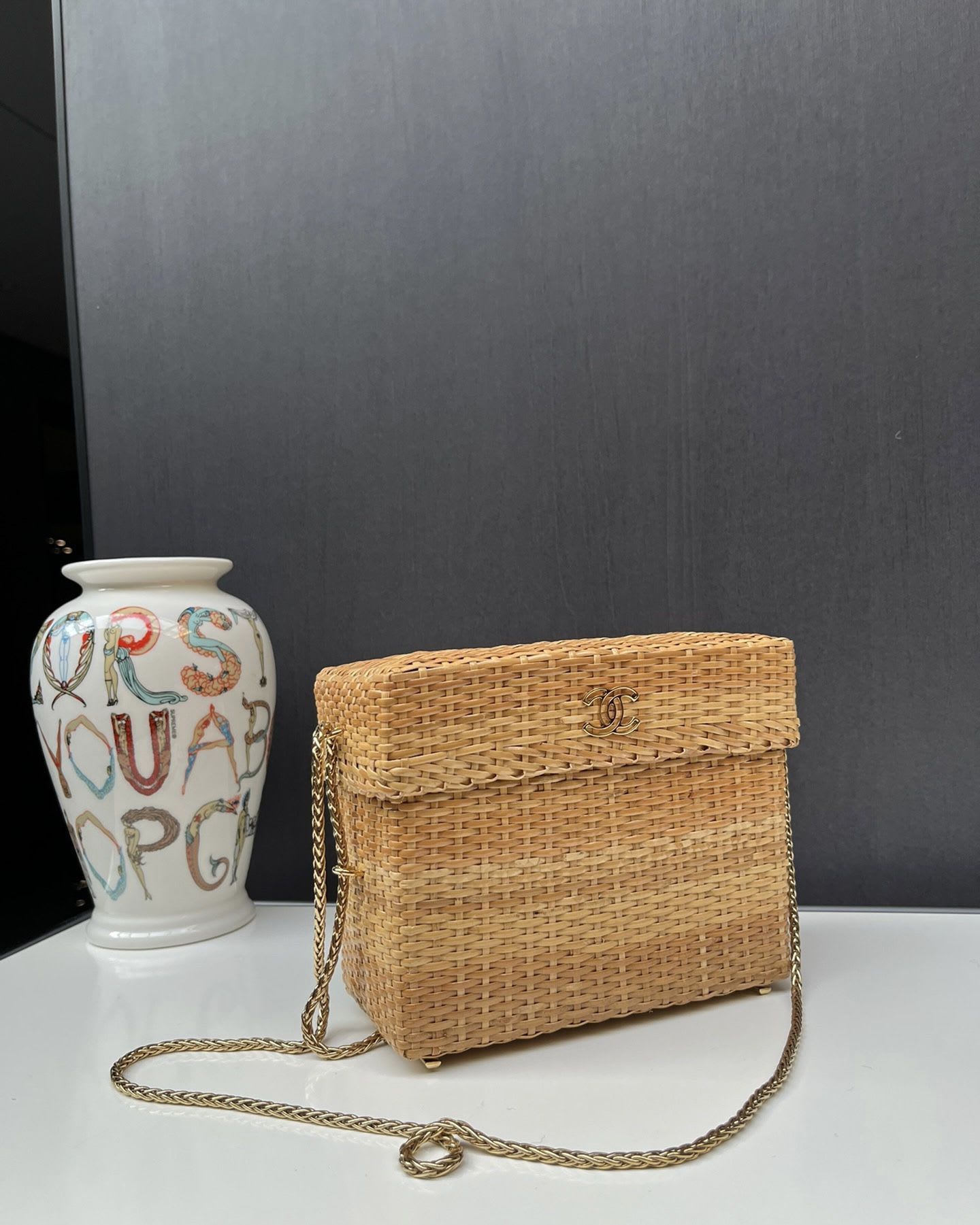 Rare  Chanel Bamboo Chain Box Bag