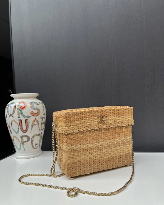 Rare  Chanel Bamboo Chain Box Bag
